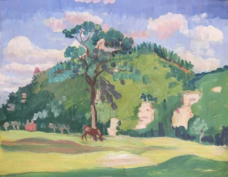 Paisaje con un caballo pastando, 1912-13
